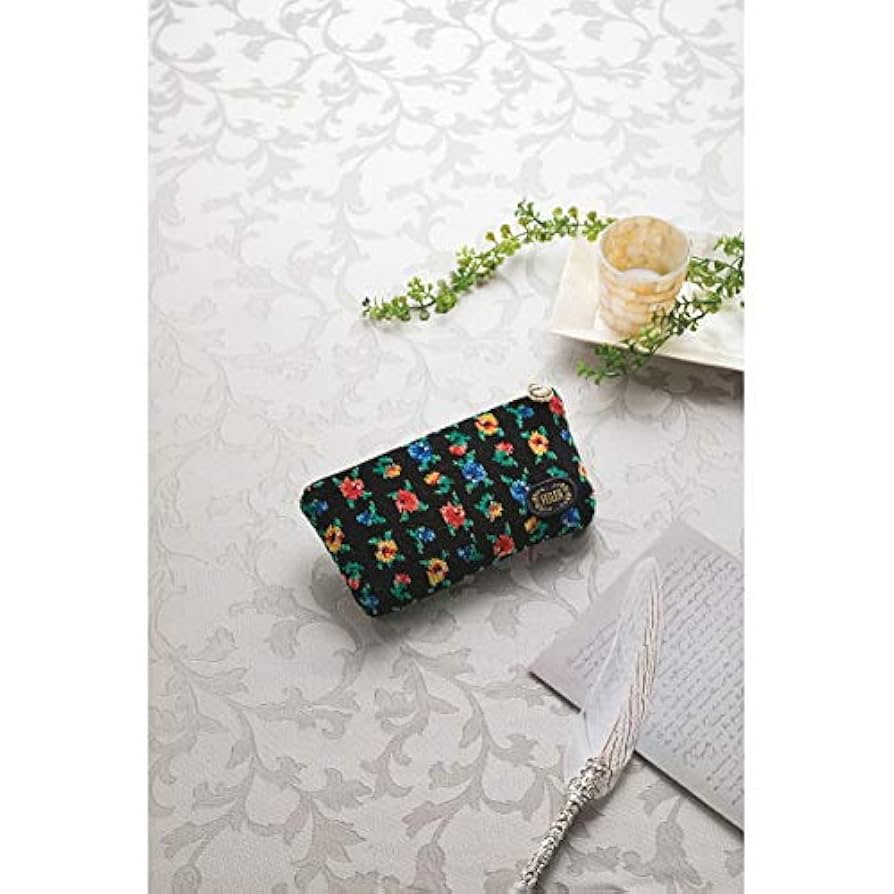 フェイラー FEILER【美品⭐︎タグ付き】マルチケース　カリーナ　花柄　黒 フェイラー FEILER【美品⭐︎タグ付き】マルチケース カリーナ